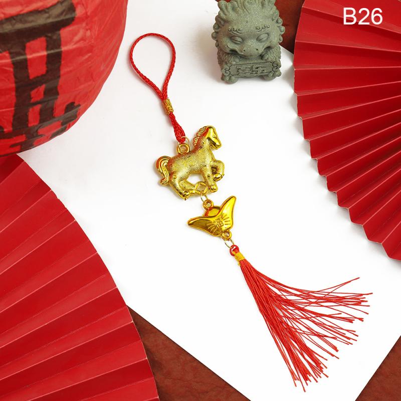 2026 год Лошади Декор Бонсай Намент Шарм Дерево Удачи Год Подвесные Украшения Кисточки Украшение для Автомобиля Праздник Весны Вечеринка