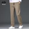 Мужские брюки кэжуал прямого кроя со средней посадкой для среднего возраста