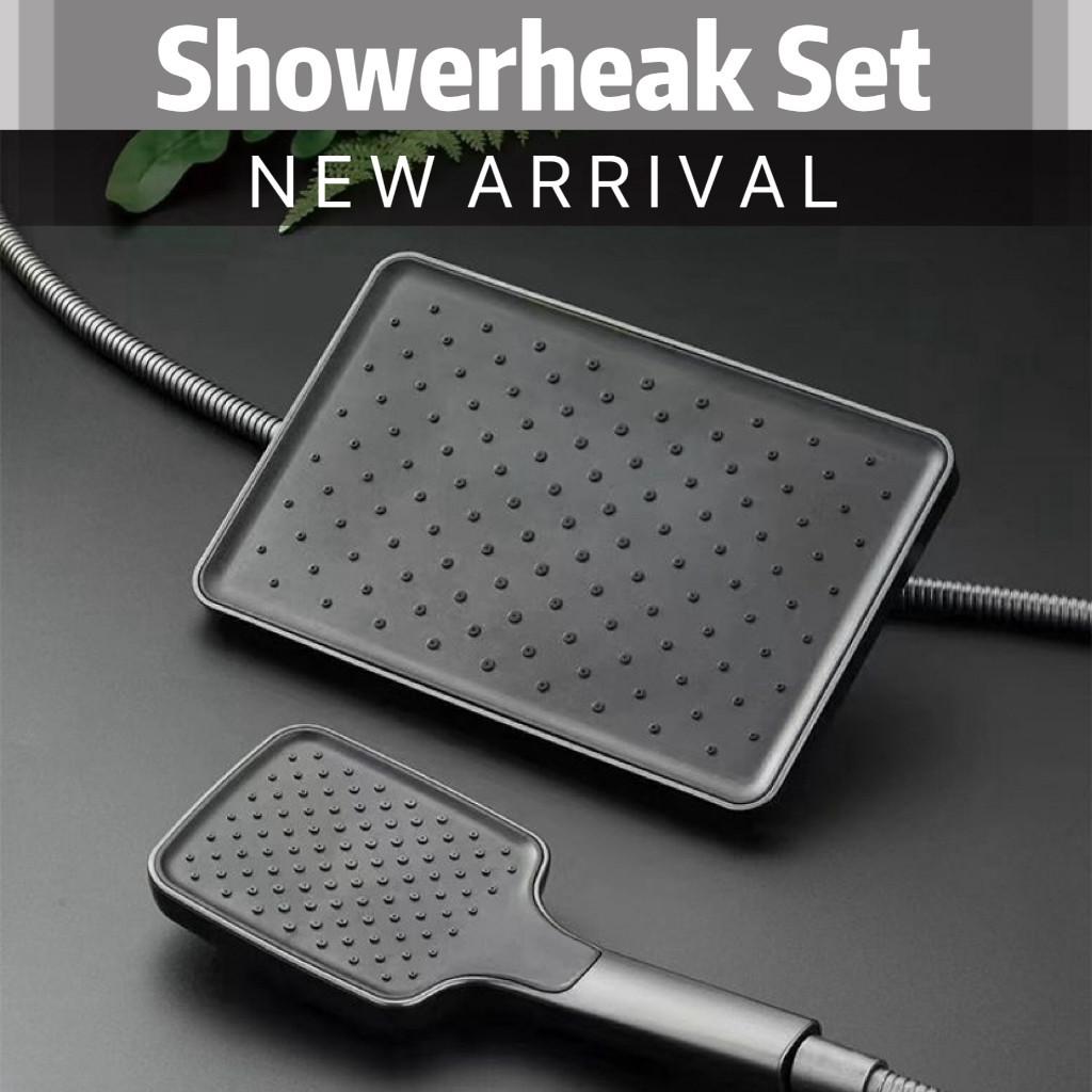 Настенная Душевая Система Высокого Давления Четыре-в-одном Квадратный Душевой Набор с Клавишами Пианино Ванная Комната Нержавеющая Сталь Водонагреватель