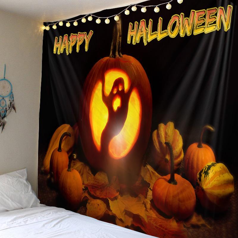 Happy Halloween Tapestry Wall Hanging Home Decor Horror Pumpkin Blanket Witch Aesthetics Living Room Tapestry Decoration