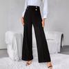 Pants High Waisted Wide Straight Leg Trousers Spring Autumn Casual Trousers with Button