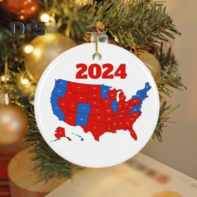 1/2/3/5 шт. Украшение на тему выборов президента США 2024 года, результаты выборов в штате США, рождественское украшение на елку, памятный подарок для сторонника