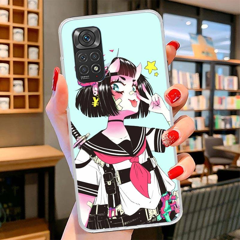 Japanese Style Anime Girl Cover Phone Case For Xiaomi Redmi Note 15 14 13 12 11 10 Pro Plus 14S 12S 11S 11T 11E 10S Soft Fundas