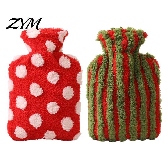 Xmas Hot Water Bottle 500/1000/2000ML Christmas Bottle, PVC Bag with Plush Cover, Long Lasting Heat Retention, Winter Warm for Hands & Feet Cover