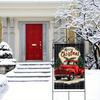 2D Flat - 2D Flat - Seasonal Double-Sided Garden Flag Featuring a Vintage Red Truck And Christmas Tree Design, Measuring  Ideal for Home Decoration, A