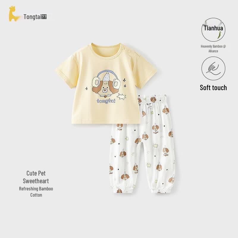 TONGTAI Baby Summer Short Sleeve Top & Pants Set