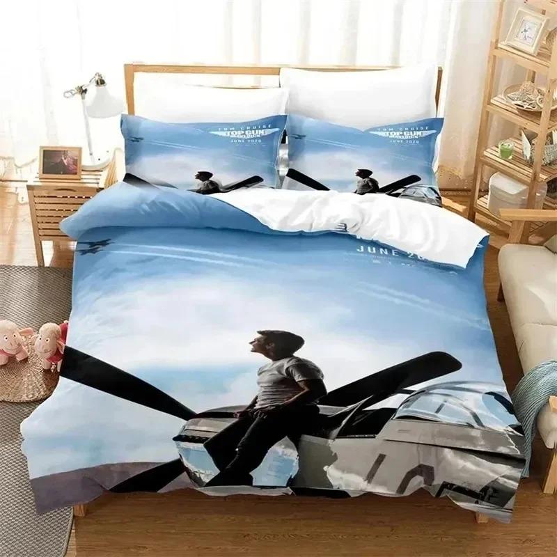 TV Top Gun Maverick Bedding Set 3D Printed Suitable for Bedroom Duvet Cover Set With Pillowcases Kids Home Textile