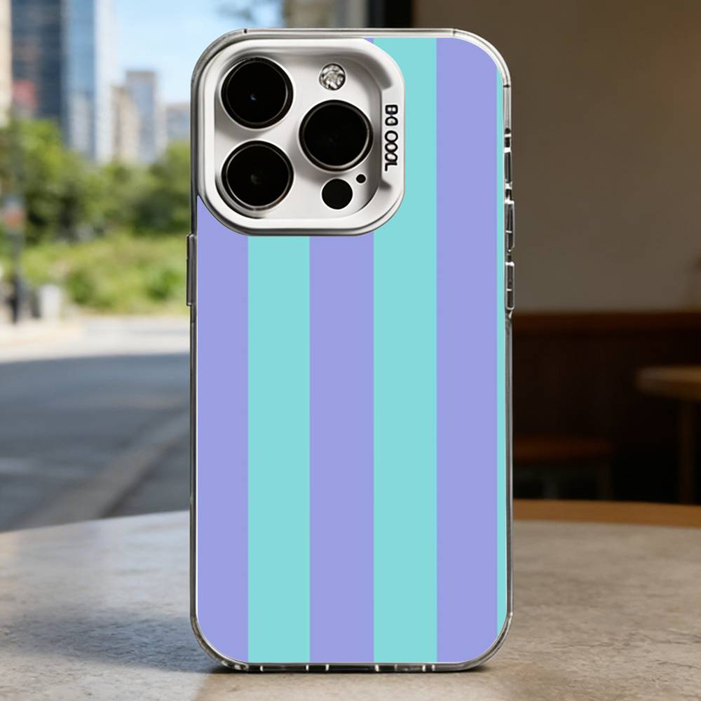 Colorful Striped Minimalist INS Couple Lichee White Shockproof Phone Case For iPhone 16,15,14,13,12,11,Pro,XS,Max,Plus,Mini,SE