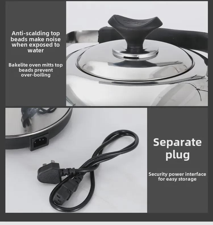 Электрический чайник со свистком из нержавеющей стали 304, большой емкости, с функцией автоматического отключения и изоляцией для домашнего использования