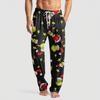 Men's Knitted Fashion Print Pocket Casual Pants Pajama Pants