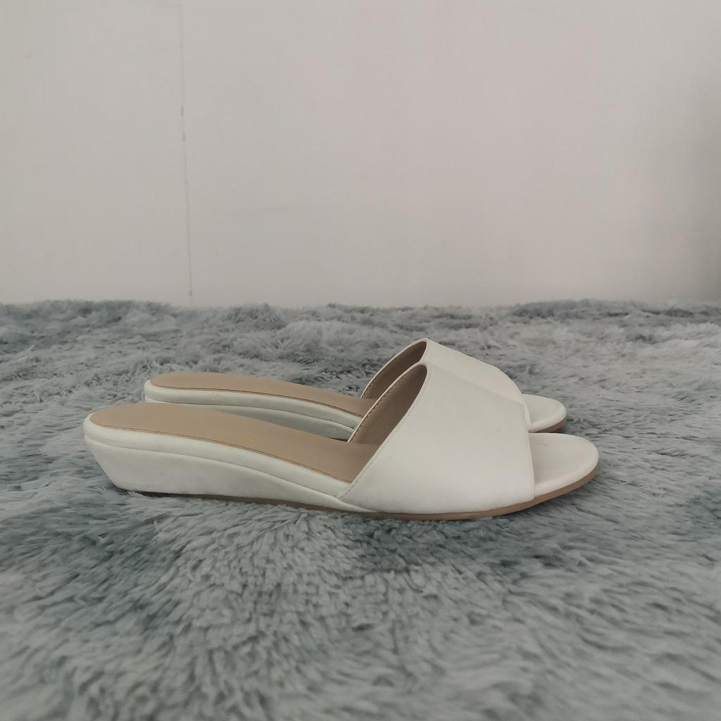 LOSLANDIFEN/женские шлепанцы, элегантные летние бархатные сабо 3 см, сандалии на танкетке, шлепанцы, повседневная модельная женская обувь на высоком каблуке с открытым носком