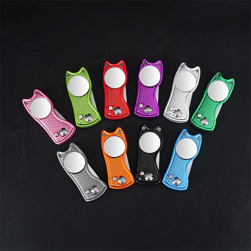 1 шт. Складной инструмент для ремонта ямок для гольфа с инструментом для мячей для гольфа, очиститель канавок для поля, аксессуары для гольфа, вилка для обучения паттинг-грину