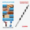 Powerful and Smooth For Wood Drilling 230mm Long Drill Bit for For Woodworking