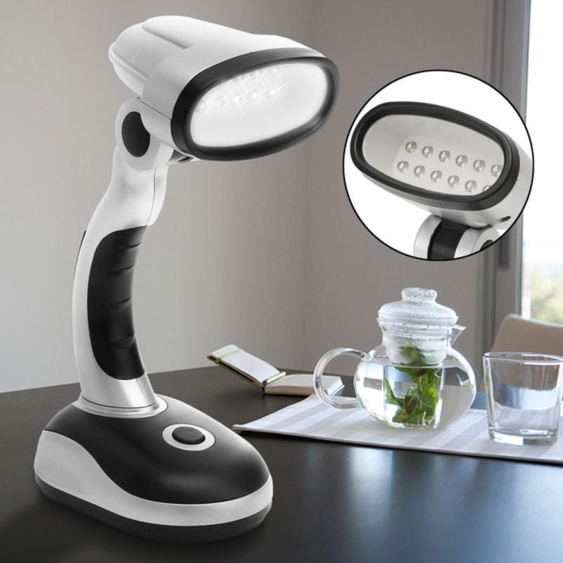 Portable 12 LED Bright Desk Lamp Reading at Home Outdoor Camping Travel Des