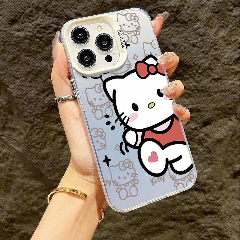 Cute Hello Kitty Casing For Iphone 17 Air 17 Pro Max 1615 14 11 12 13 Pro Max 16 Plus 16e 13 Mini Lovely Cartoon Hard Phone Case