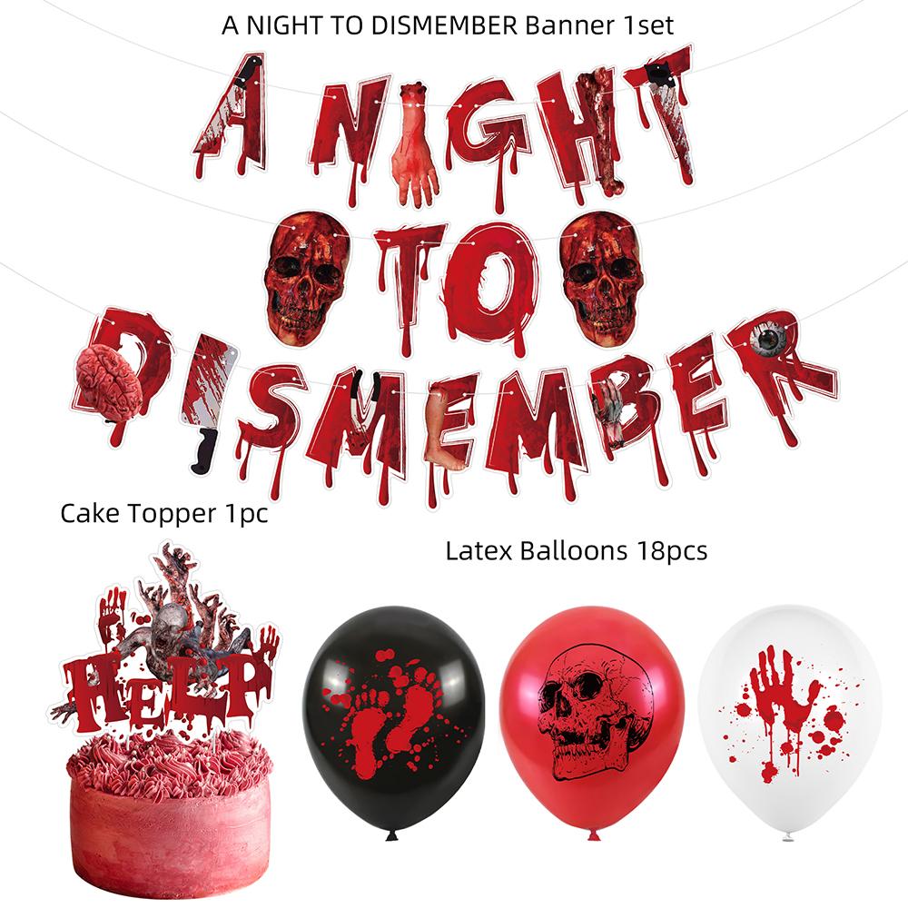 Halloween Party Decorations Kit Include Halloween Banners Balloons Cake Toppers