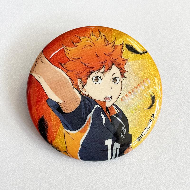 Официальный Haikyuu!! Двойной вспых Хината и Кагеяма Круглая значок Жестяная пластина