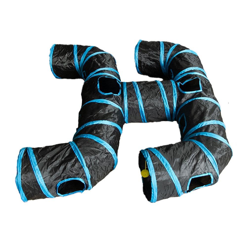 Polyester+Steel Wire Cat Tunnel Tube Foldable Cat Maze Tunnel Portable Pet Fun Play Toy Puppy