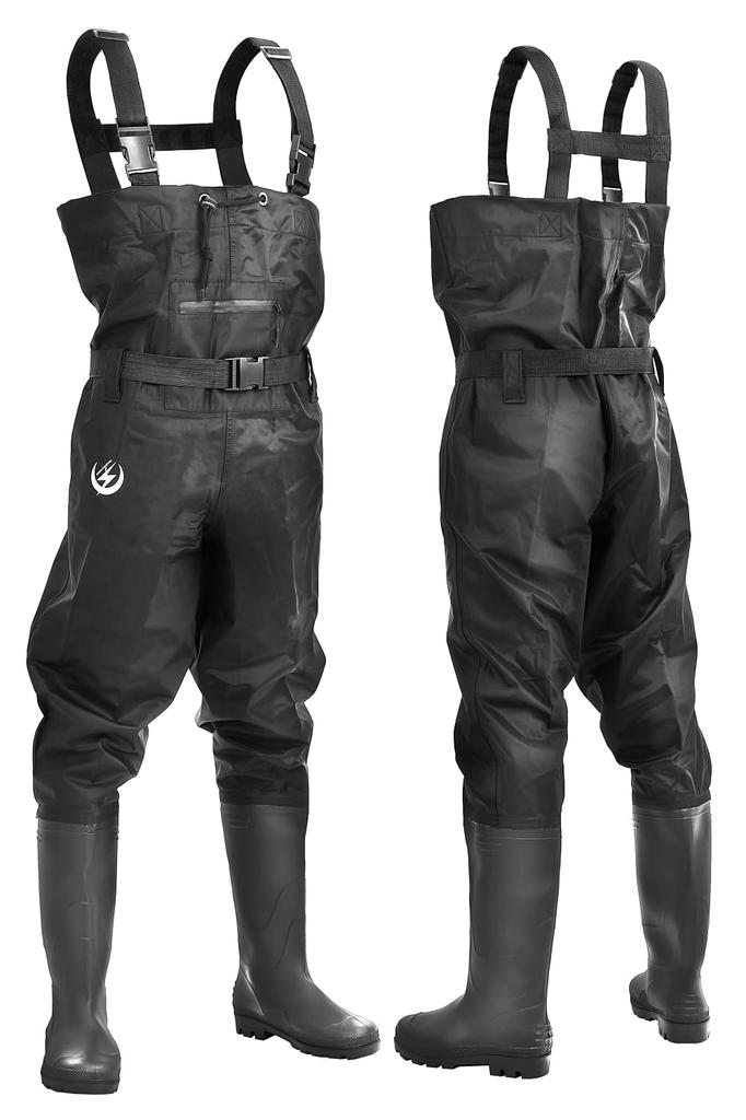 Unizom Fishing Waders, Chest-High Waders with Inner Mesh, Recommended by Experienced Anglers, Radial Sole, Waterproof Suit