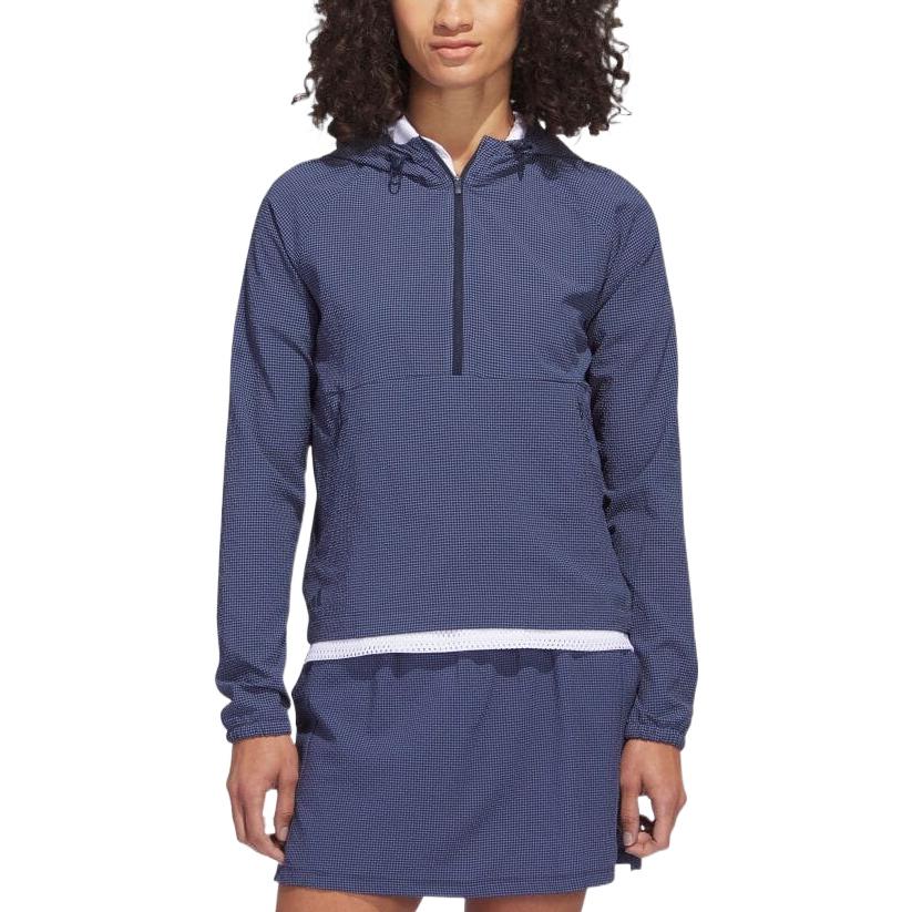 adidas Однотонная куртка с капюшоном и полумолнией, женские куртки, темно-синие HS8971