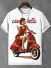 Летний Новый Модный Тренд Футболка Ciao Bella С Принтом Букв Простые Повседневные Футболки с Коротким Рукавом Streetwear Унисекс Футболки Y2k Топы