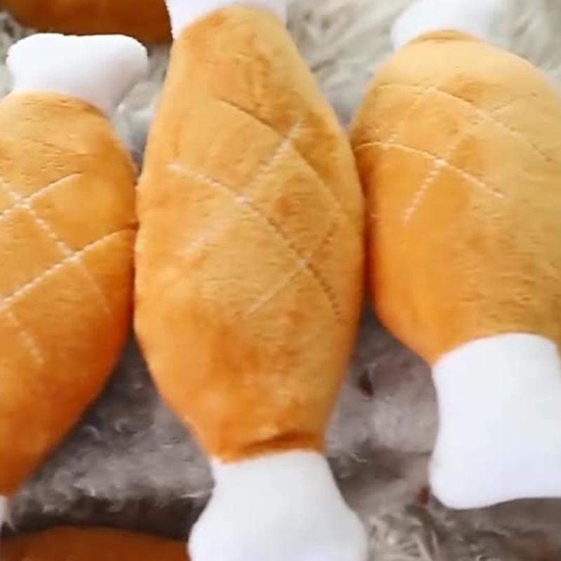 Игрушка для жевания для собак Игрушка-куриная ножка из плюша для собак Мягкая игрушка для щенков при прорезывании зубов Костяная игрушка для агрессивных грызунов Интерактивный подарок для щенка