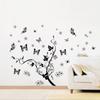 Black Tree Butterfly Peach Blossom Wall Decal for Living Room Bedroom TV Background Wall Decor
