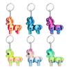 Multi Jointed Horse Keychain Gradient Color 3D Printed Animal Figurine Miniature Horse Pendant Backpack Bag Desk Decoration