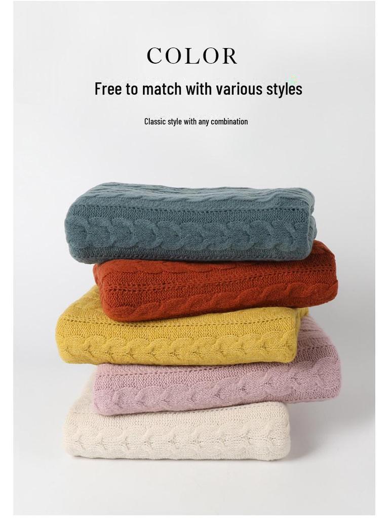 Women's Red Knitted Shawl: Customized High-End Winter Scarf for a Warm, Stylish Look