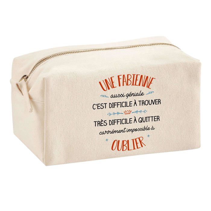 Tote bag - PLANETEE - Trousse Multifonction 'Une Fabienne Aussi Géniale' - Coton imprimé France - Grand volume - Anses solides