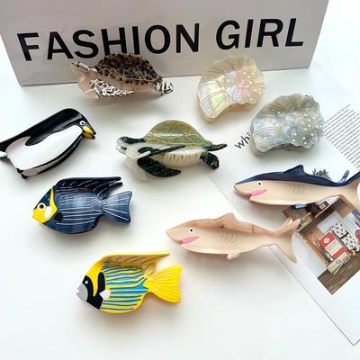 Серия «Морские животные» Заколка для волос Морская черепаха Тропическая рыба Ацетат Креативные заколки-крабы для волос Аксессуары для волос для женщин девушек
