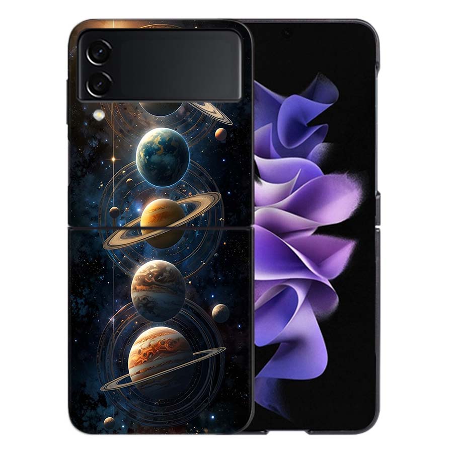 Космический Галактический Чехол Для Телефона Samsung Z Flip 6 7 5G Galaxy Z Flip 5 4 3 5G Чехлы Ударопрочный Жесткий Чехол TPU