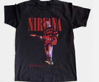 Nirvana Курт Кобейн Гитарист Рок-группа Черная Унисекс Футболка Размер S5XL Унисекс Футболка