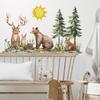 Акварельные Мультяшные Животные Лес Спальня Кабинет Фон Украшение Наклейки на Стену