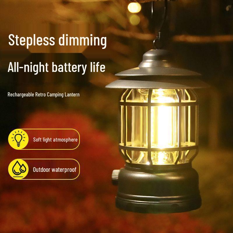 Retro LED Camping Lantern with Long Battery Life