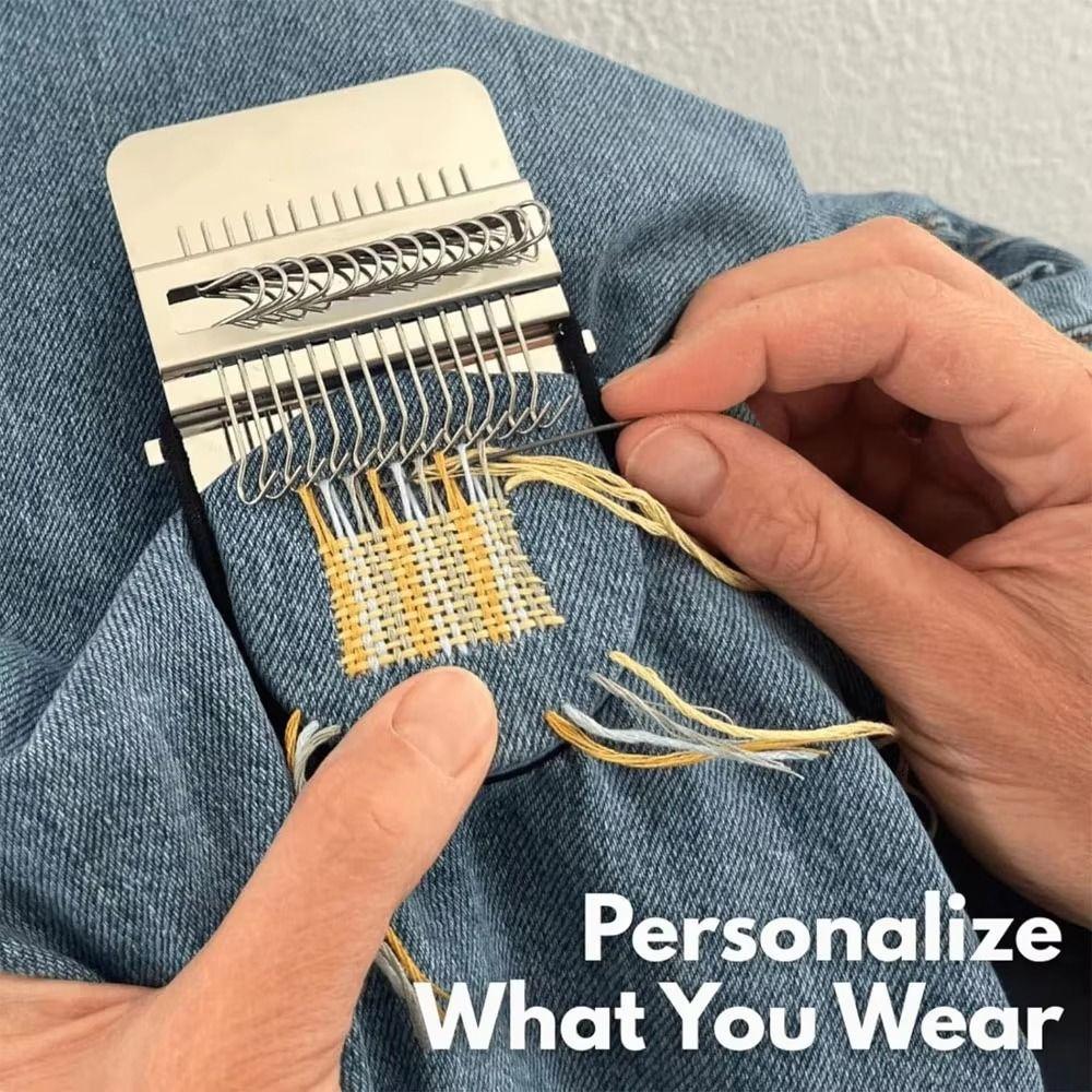 Деревянная рама Мини-ткацкий станок Металлический инструмент Мини-размер Вязальная машина DIY Рукоделие 12/14 крючков Маленький ткацкий станок Латание носков