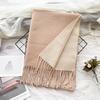 Thickened Solid Color Double Sided Imitation Cashmere Scarf Autumn and Winter Atmosphere Women's High End Versatile Men's Scarf Warm Shawl