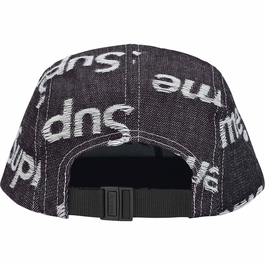 Supreme Jacquard Logos Denim Camp Cap Indigo