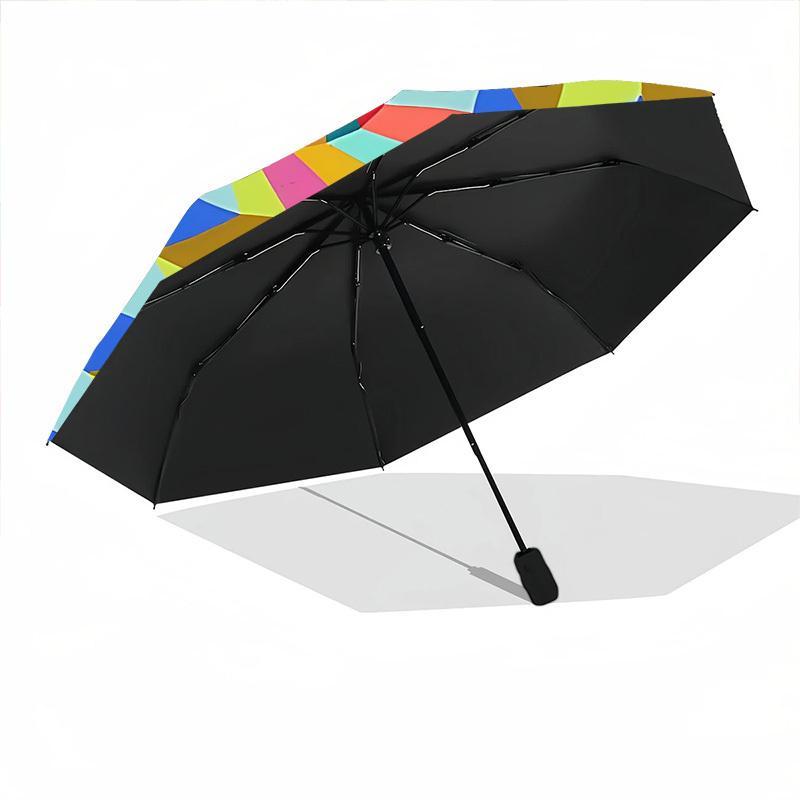 1pc Spiral Kaleidoscope Automatic Open/close Folding Umbrella, Compact Portable Travel Umbrella, Durable Construction yy251230108