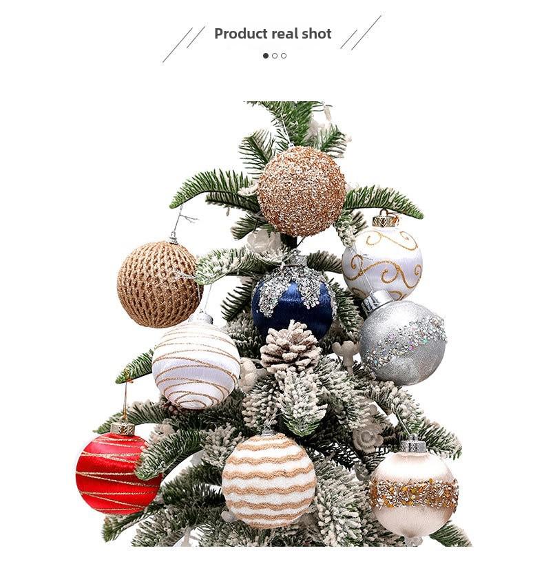 Набор рождественских шаров из расписного шелка 8 см - 9 шт.