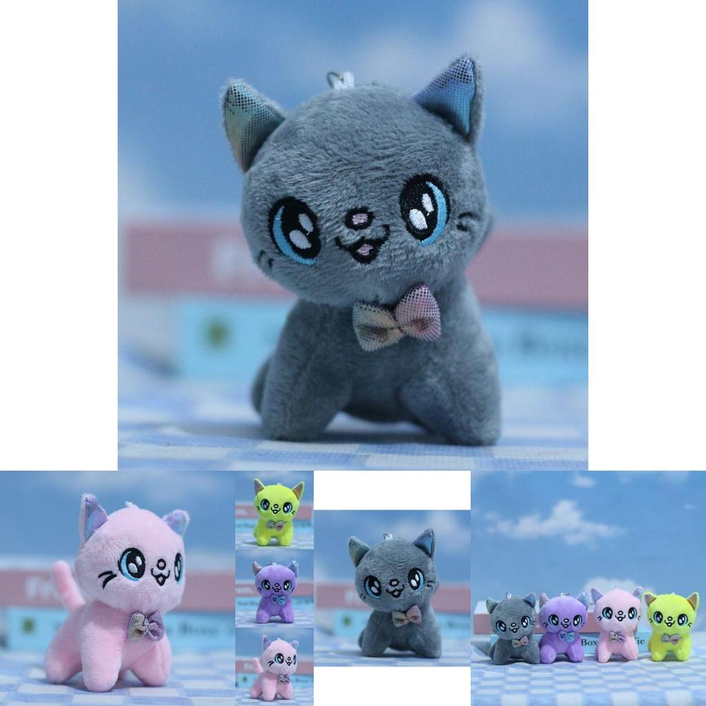 Мягкая и пушистая плюшевая игрушка-кошка Брелок причудливый кавайный котенок Аксессуар для сумки