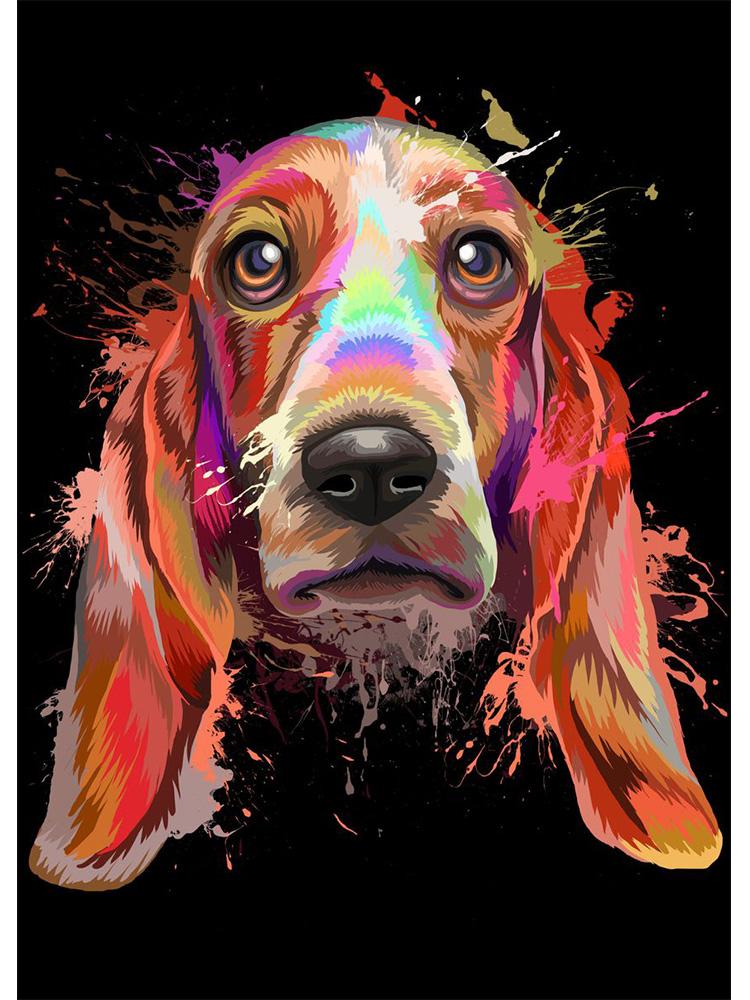 Абстрактная акварель, французский бульдог, мопс, постеры, печать на холсте, красочная картина с изображением собаки, настенная живопись для гостиной, Куадрос