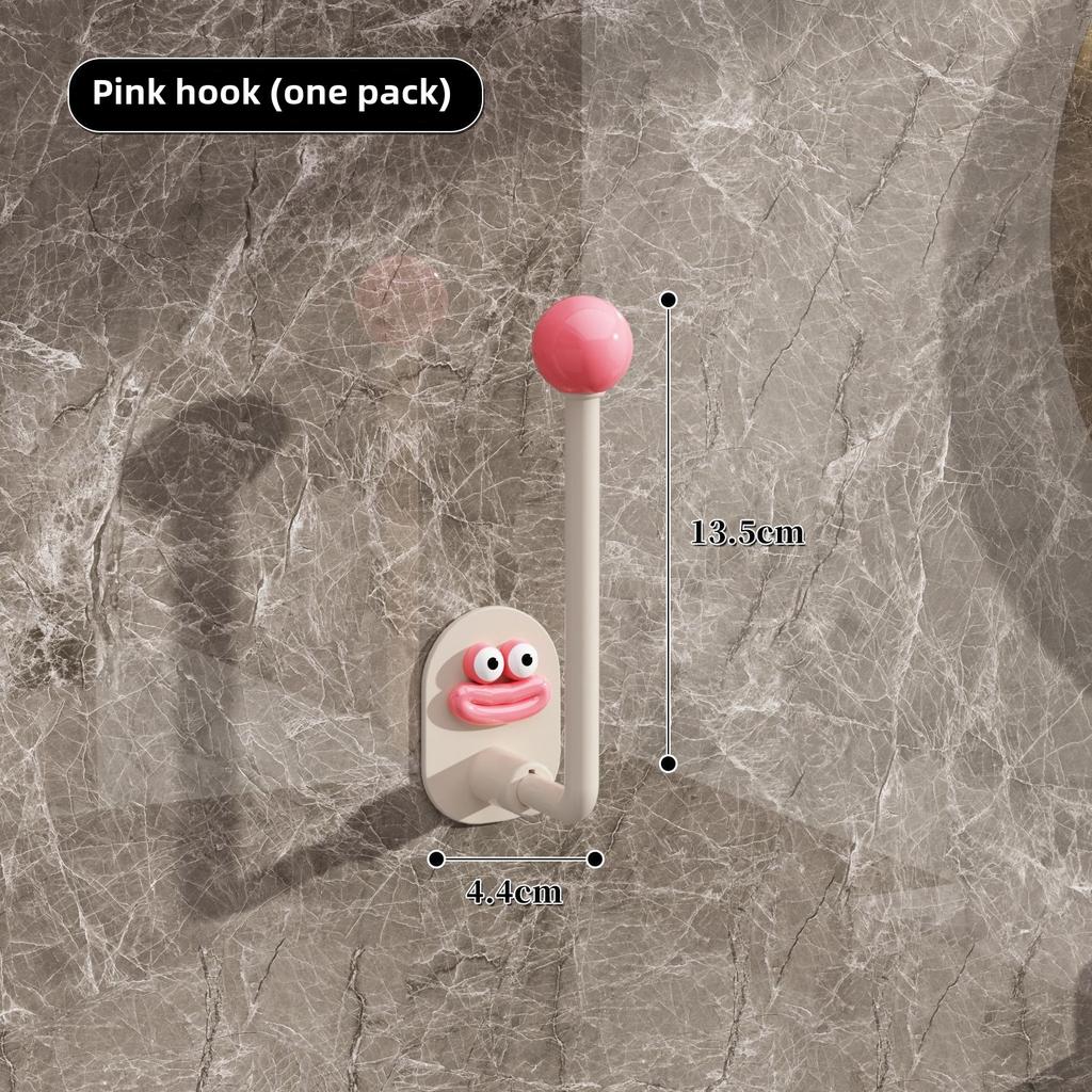 Cute Sausage Mouth Adhesive Hooks, Cartoon Bathroom Wall Hooks, Strong Sticky Door Hooks