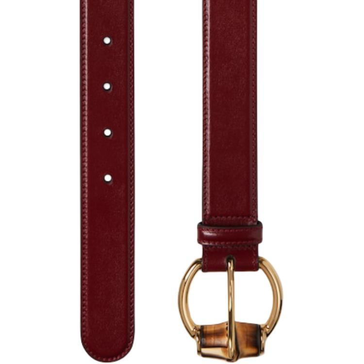 GUCCI Pin Buckle Leather Metal Leather Belts Women's Red Width 3cm 827814AAEV46257