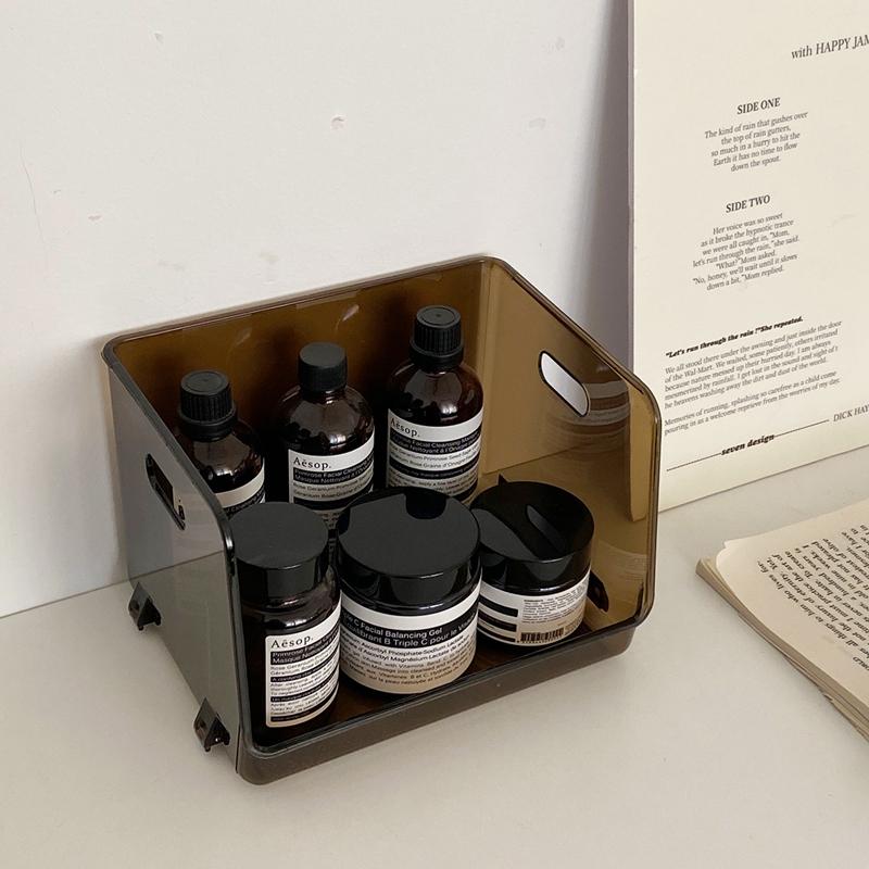 1pc Multi-purpose Cosmetics Storage Boxes Women Desktop Makeup Storage Shelves Transparent Sundries Storages Organizer Shelf