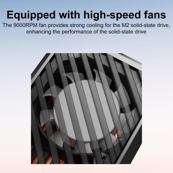 Охладитель радиатора SSD с вентилятором Простой в использовании Универсальная совместимость 5V 3-контактный ARGB Охладитель SSD M.2 Радиатор для жесткого диска