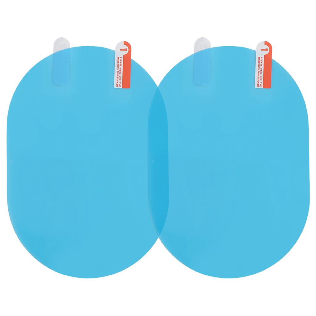Car Rearview Mirror Rain Protective Film Anti Fog Rainproof Sticker 100x145mm Oval Blue