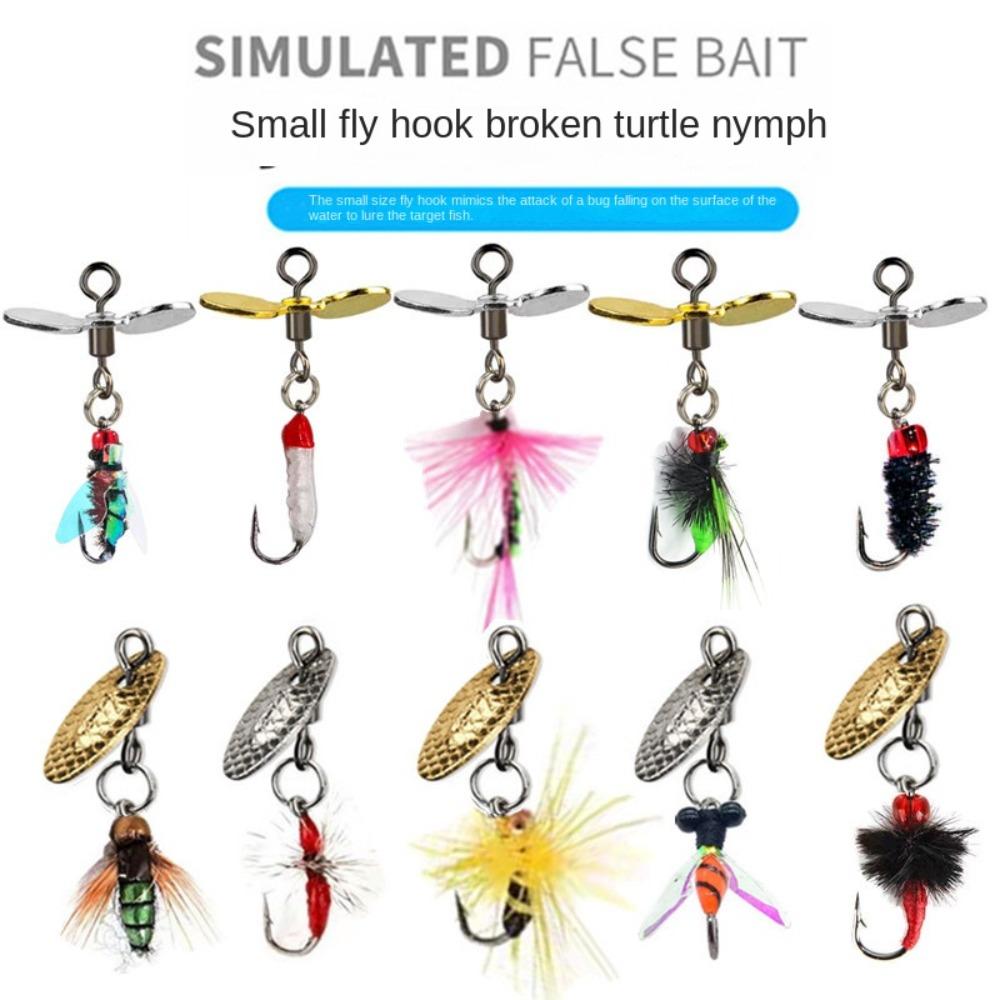 Набор из 10 штук приманок для нахлыстовой рыбалки, биомиметические приманки, блесны, плавающие воблеры, мушки для нахлыстовой рыбалки