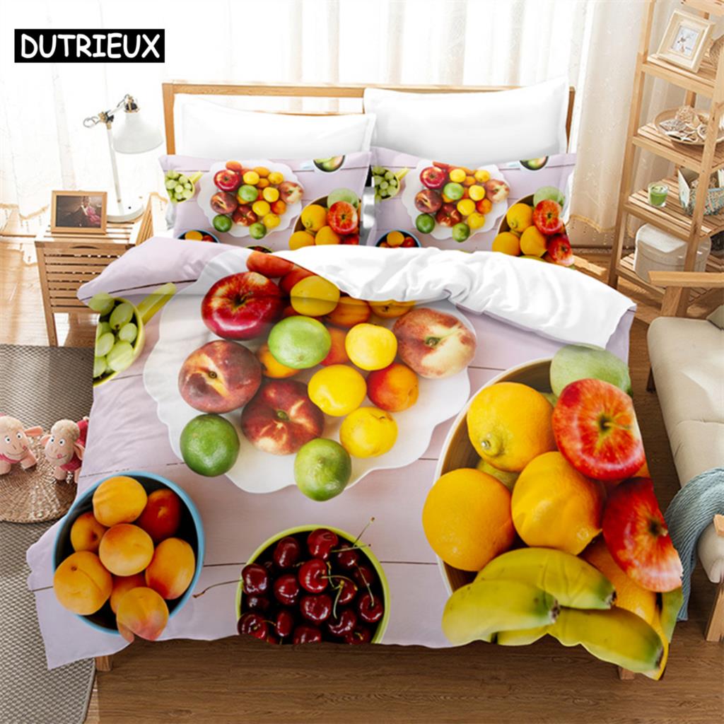 Комплект постельного белья Summer Fruit Queen, комплект постельного белья с цифровой печатью, комплект постельного белья King Size, комплект постельного белья