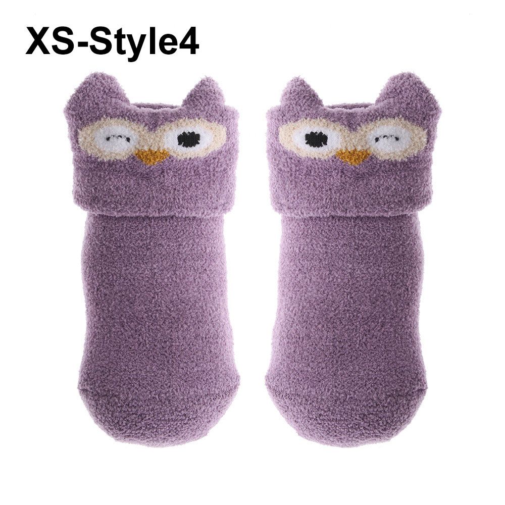 Animals Plush Soft Thickening Floor Sox Coral velvet socks Newborn Toddler Socks Anti-slip Slippers